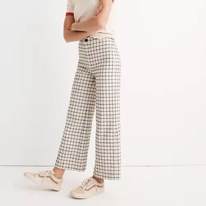 NWT Madewell Tall Emmett Wide Leg Pants in Windowpane